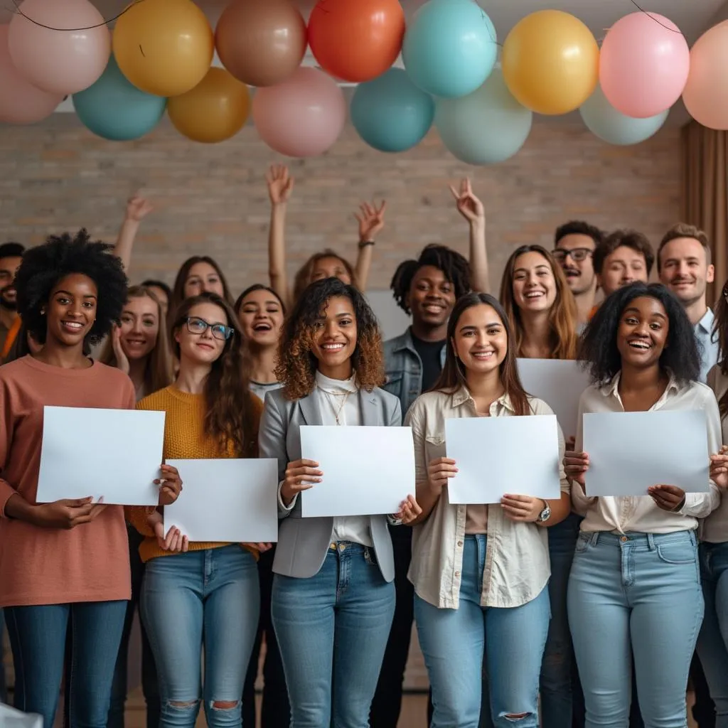 Grupo de alumnos celebrando